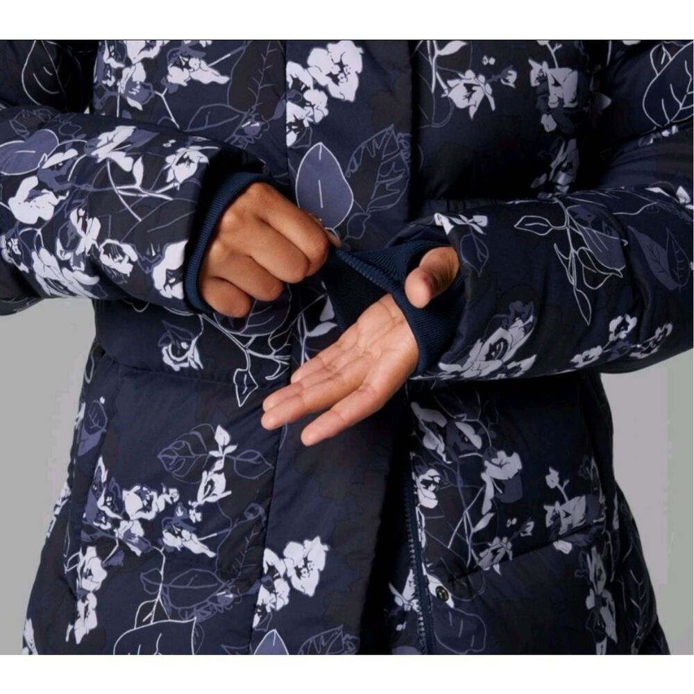 Columbia Women's Navy Floral Long Puffer Coat - Picture 3 of 13